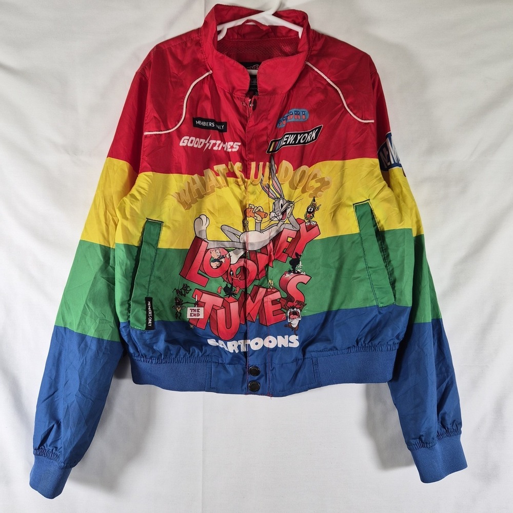 Looney Tunes Members Only Jacket Kids 10/12 Bugs Bunny Colorblock Windbreaker